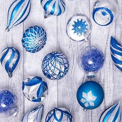 Blue & Silver Christmas Baubles