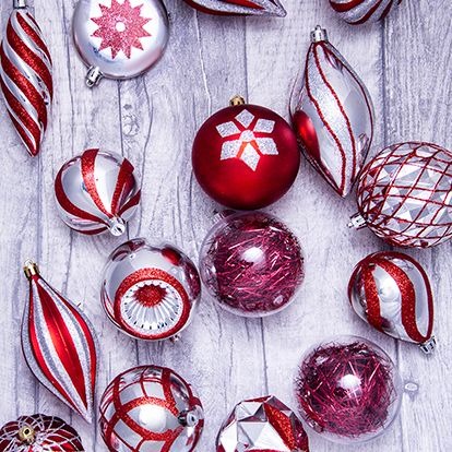 Red & Silver Christmas Baubles