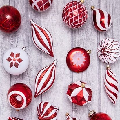 Red & White Christmas Baubles