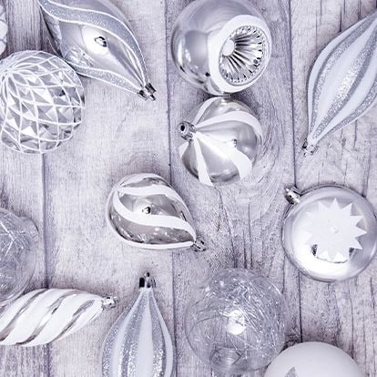 White & Silver Christmas Baubles