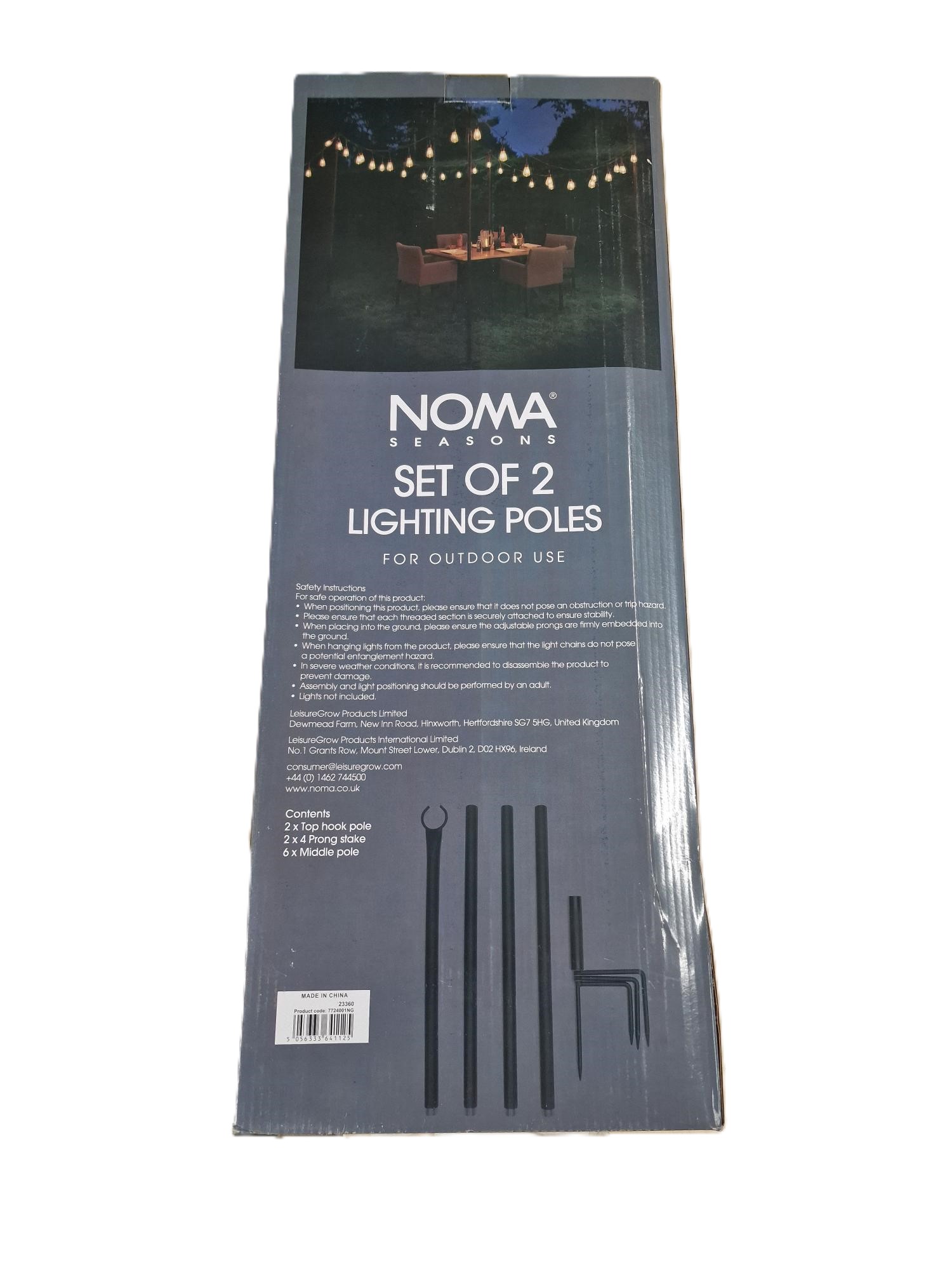 2.7m String Light Poles Set Of 2