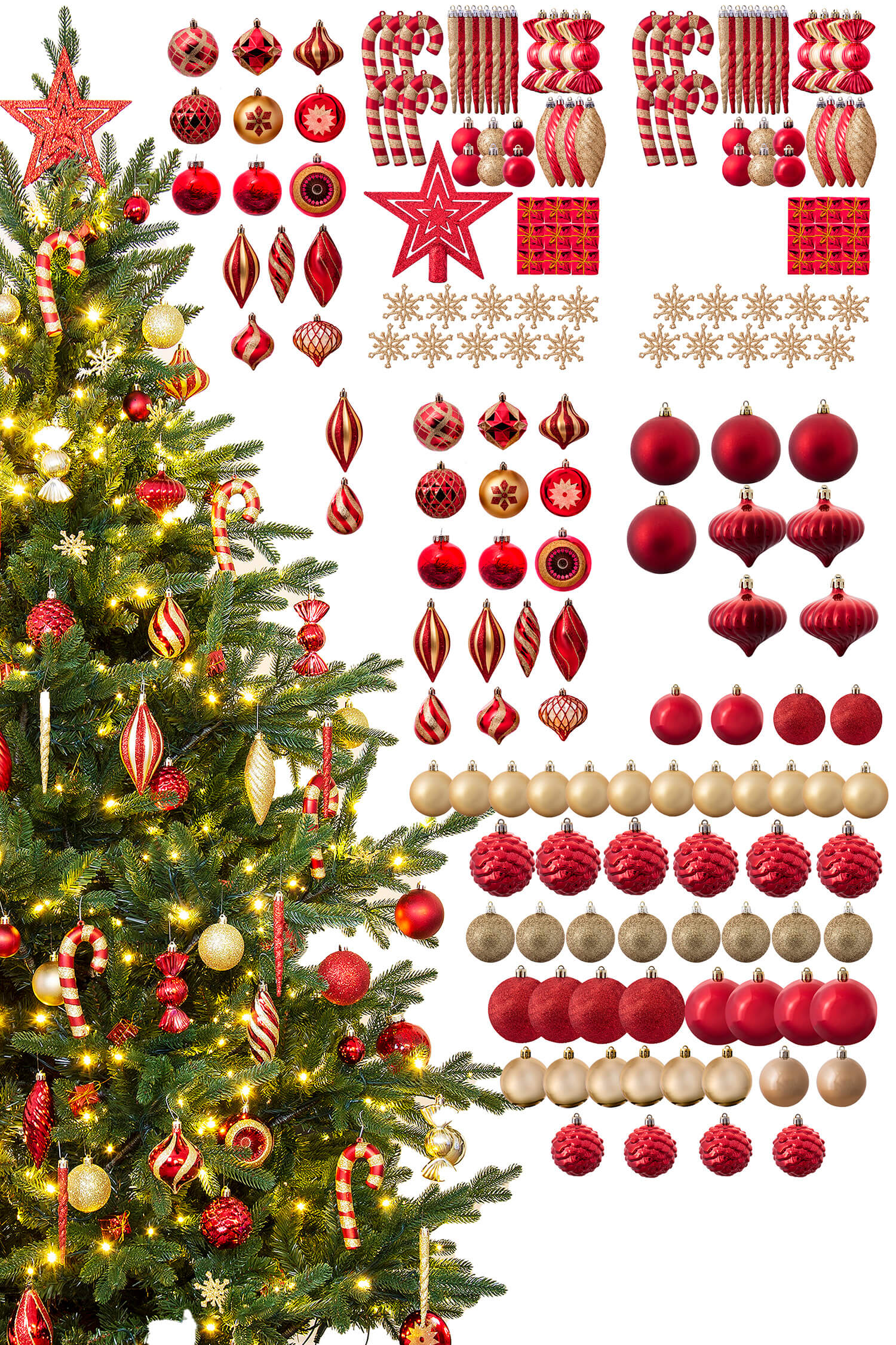 Small gold christmas baubles on sale