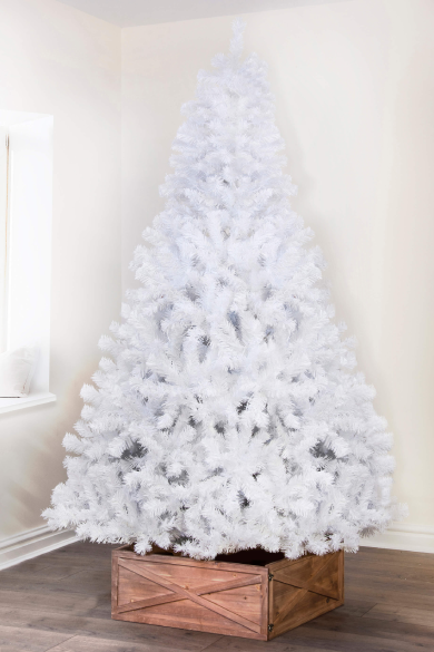 Large white christmas shop tree