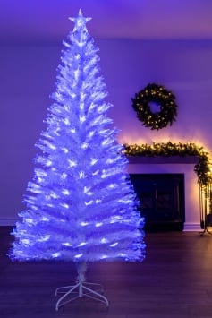 The 7ft White Blue Ripple Effect Fibre Optic Tree