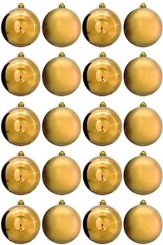 15cm Gold Bauble Set Shiny/Matt (20 pc)