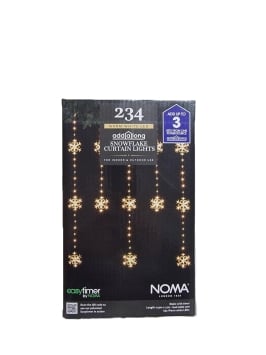 Noma 90cm x 1.2m 234 Warm White LED Snowflake Curtain Lights