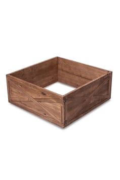 Brown Wooden Tree Skirt - For 6ft-8ft Trees (Square Fit) 