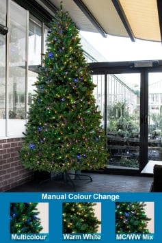 The 14ft Pre-lit Ultra Devonshire Tree - 6ft Wide - Warm White/Multicolour lights