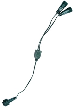 40cm Low Voltage 2 socket Y splitter lead - Green cable