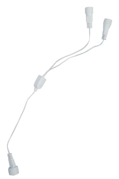 40cm Low Voltage 2 socket Y splitter lead - White cable