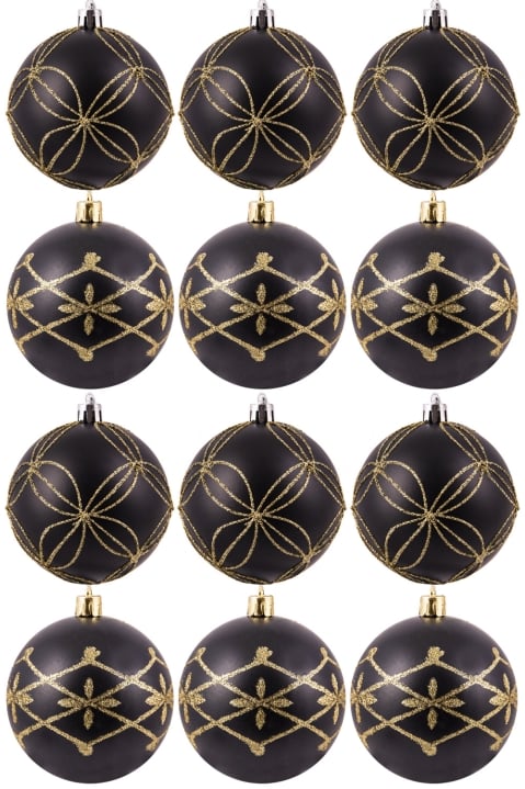 Hand Painted Shatterproof Bauble Design 4 (12 Pack)