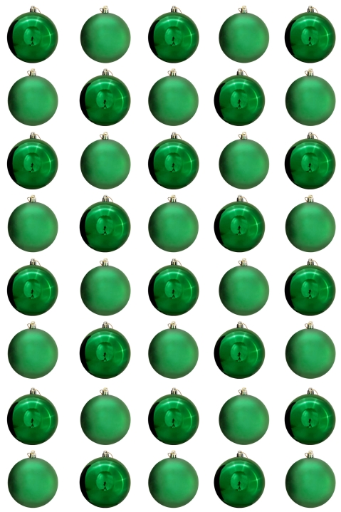 8cm Green Bauble Set Shiny/Matt (40 pc)
