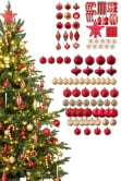 The 128pc Red & Gold Full Heavy Coverage Bauble Set (6ft trees)