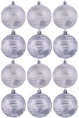 Hand Painted Shatterproof Bauble Design 13 (12 Pack)