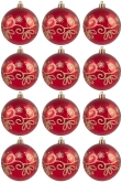 Hand Painted Shatterproof Bauble Design 43 (12 Pack)