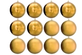 20cm Gold Bauble Set Shiny/Matt (12 pc)