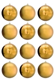 20cm Gold Bauble Set Shiny/Matt (12 pc)