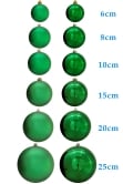 Bulk Green Bauble Sets Shiny/Matte 6cm-25cm (Indoor/Outdoor use)