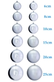 Bulk Silver Bauble Sets Shiny/Matte 6cm-25cm (Indoor/Outdoor use)