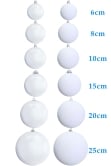 Bulk White Bauble Sets Shiny/Matte 6cm-25cm (Indoor/Outdoor use)