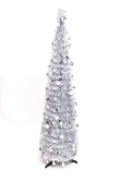 The 6ft Slim Silver Tinsel Pop-up tree