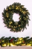 The Pre-lit Ultra Mixed Pine Wreath (50cm-60cm)