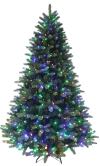 The Pre-lit 10ft Ultra Devonshire Fir - 5.56ft Wide - Warm White/Multicoloured Colour change LEDs
