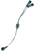 40cm Low Voltage 2 socket Y splitter lead - Green cable