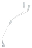 40cm Low Voltage 2 socket Y splitter lead - White cable
