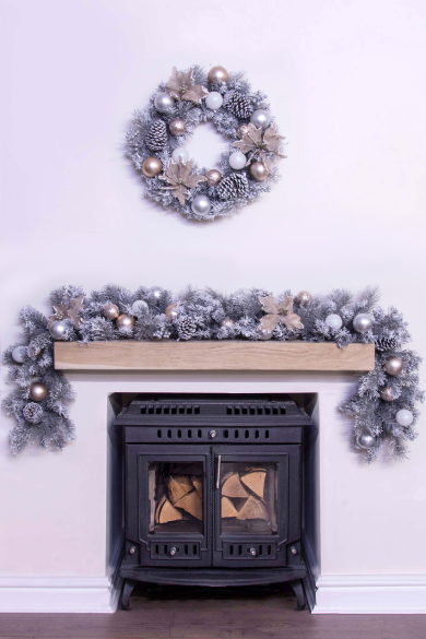 Silver christmas 2025 garland