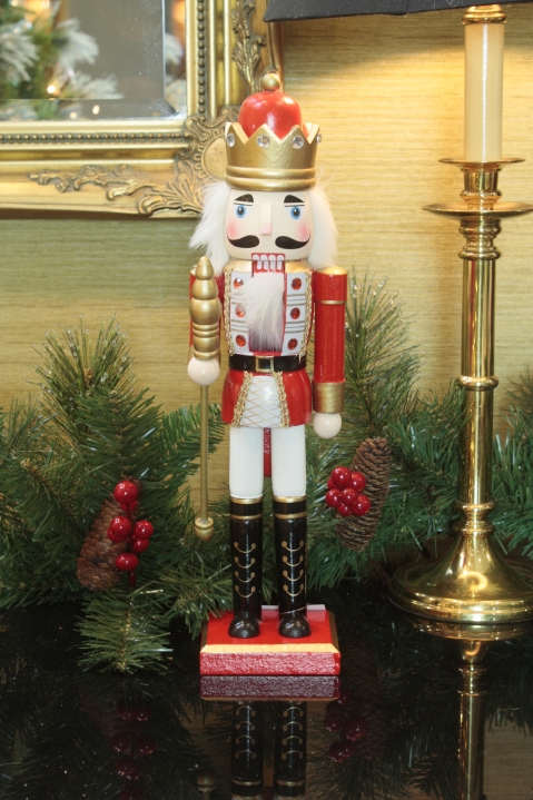 36.5cm Nutcracker with Crown & Sceptre