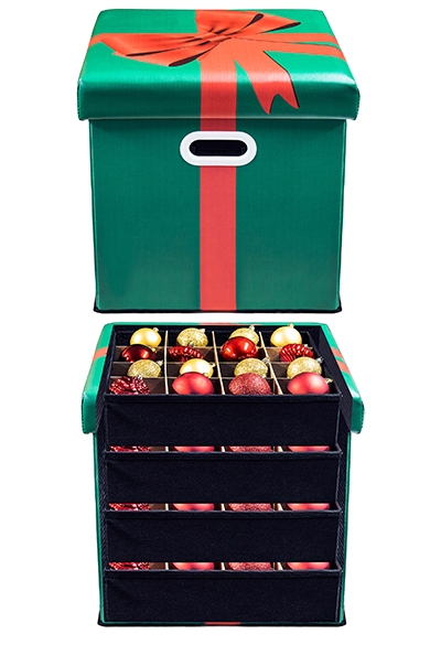 Multi-purpose Decorations Storage Ottoman Box - With Partitions & Trays