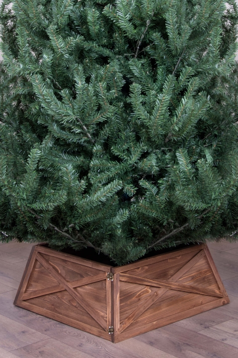 Natural Brown Large Wooden Trapezoid Christmas Tree Skirt