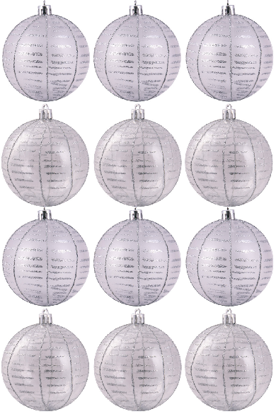 Hand Painted Shatterproof Bauble Design 12 (9-12 Pack)