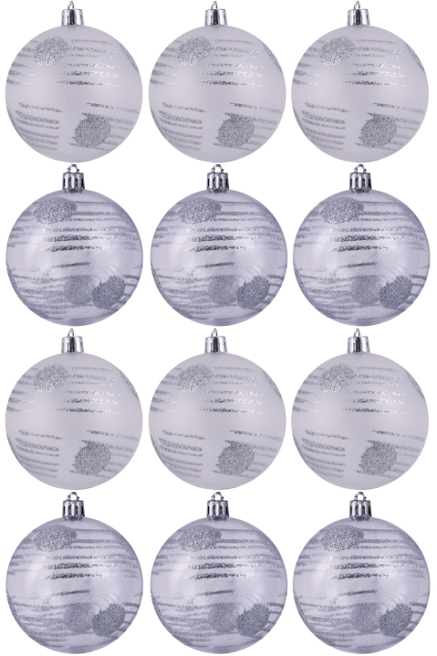 Hand Painted Shatterproof Bauble Design 13 (12 Pack)