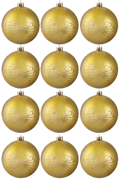 Hand Painted Shatterproof Bauble Design 21 (12 Pack)