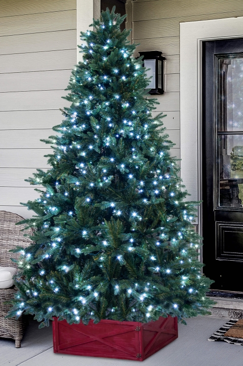200cm Pre-lit Outdoor Woodland Pine Tree - Bright White