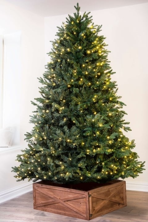 Wooden Christmas Tree Skirt in 3 Colours (For 6ft-9ft Trees - Square Fit) 