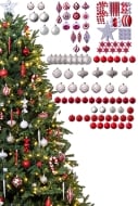 The 128pc Red & Silver Full Heavy Coverage Bauble Set (6ft trees)