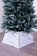 Slim Christmas tree with brushed white gold tree skirt