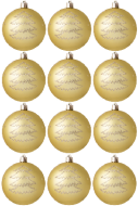 Hand Painted Shatterproof Bauble Design 24 (12 Pack)