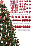 The 128pc Red & White Full Heavy Coverage Bauble Set (6ft trees)