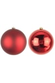 20cm Red Bauble Set Shiny/Matte (12 pc)