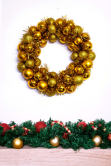 33cm Gold Shatterproof Bauble Wreath