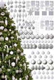The 212pc White & Silver Full Heavy Coverage Bauble Set (8ft trees)