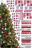 The 288pc Red & Silver Full Heavy Coverage Bauble Set (9ft trees)