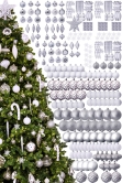 The 288pc White & Silver Full Heavy Coverage Bauble Set (9ft trees)