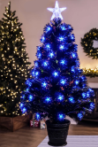 The 3ft Black Blue Star Fibre Optic Tree