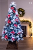 The 6ft Snowy LED Poinsettia & Star Fibre Optic Tree