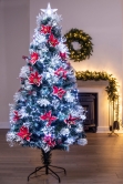 The 6ft Snowy LED Poinsettia & Star Fibre Optic Tree